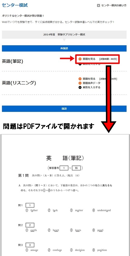 英語のセンター模試